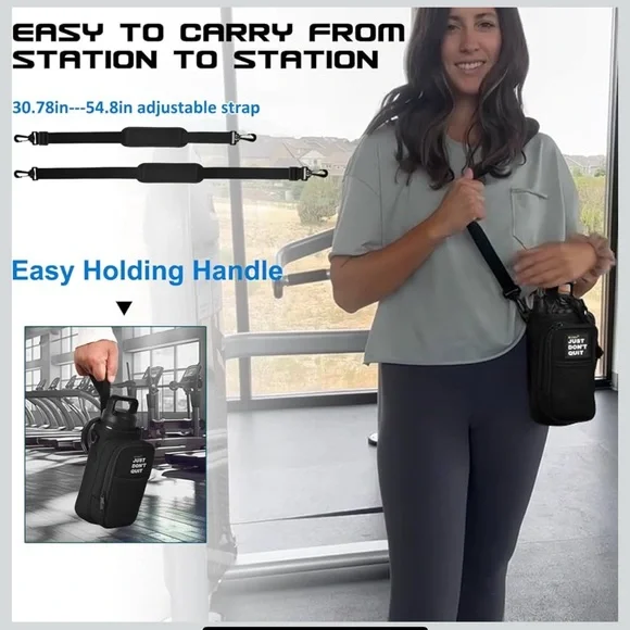 Magnetic Gym Water Bottle Holder Bag with Phone Pocket for 24 32 40oz Cup - Picture 4 of 10